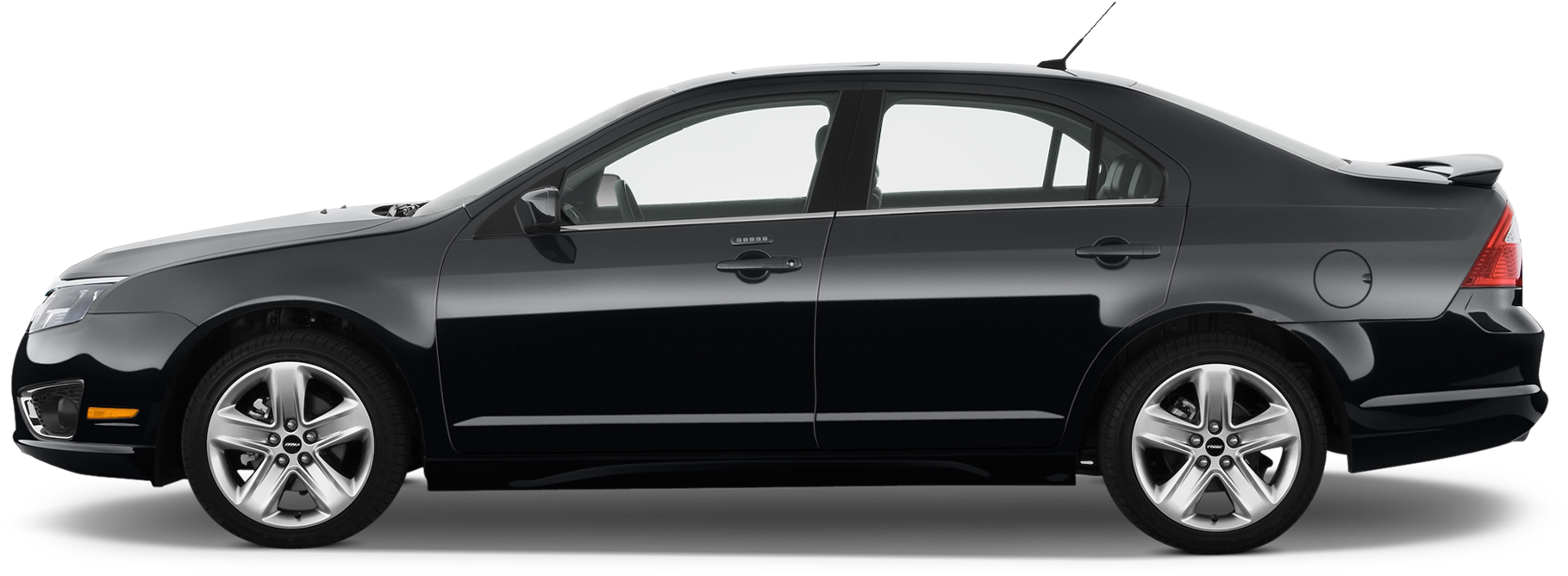 Black Sedan Side View PNG