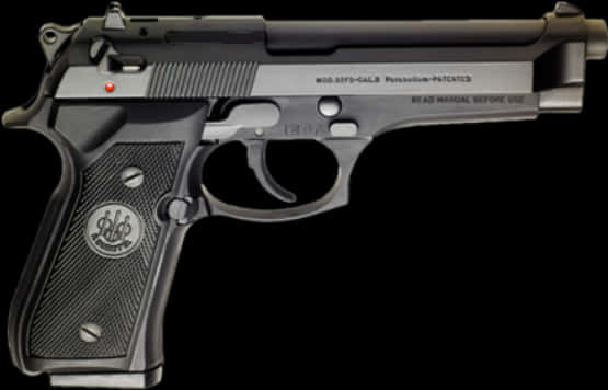 Black Semi Automatic Pistol PNG