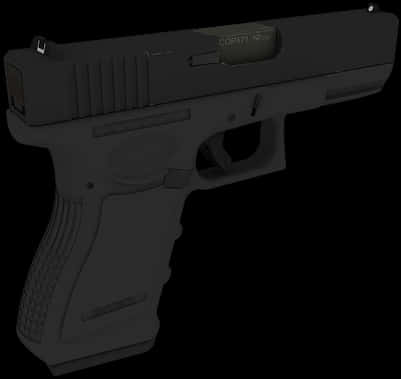 Black Semi Automatic Pistol PNG