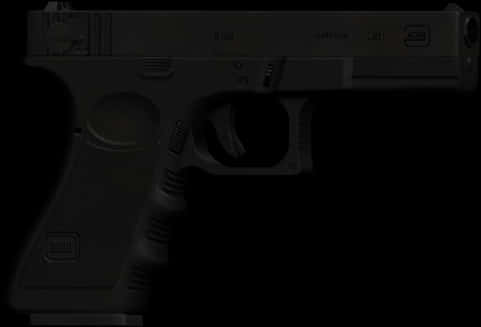 Black Semi Automatic Pistol Silhouette PNG