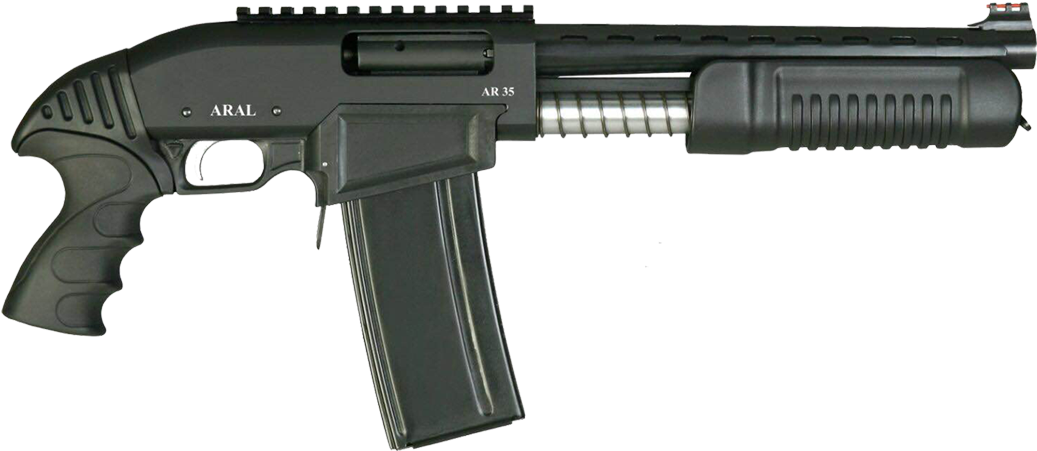 Black Semi Automatic Shotgun PNG