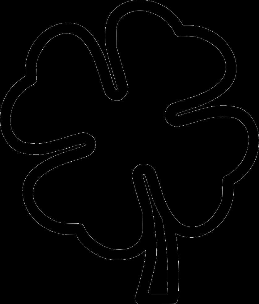 Black Shamrock Outline PNG