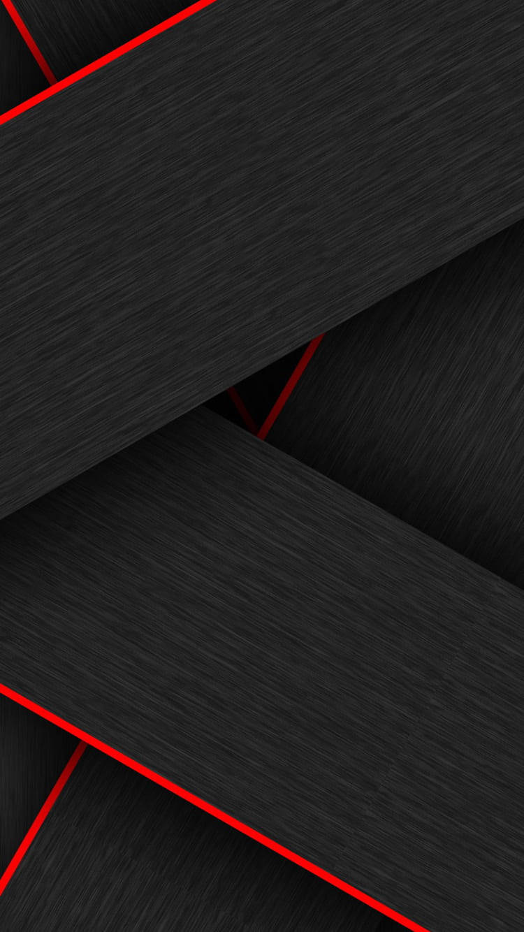 Black Shapes With Red Lines Material Design Wallpaper