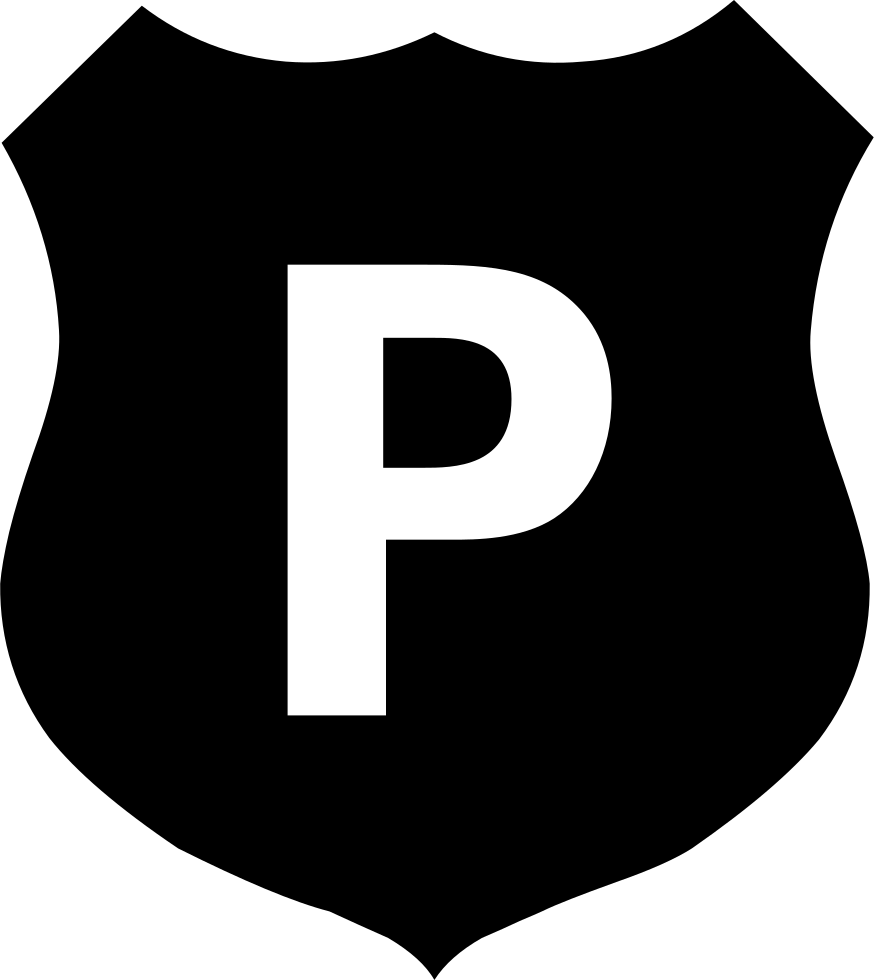 Black Shieldwith Letter P PNG