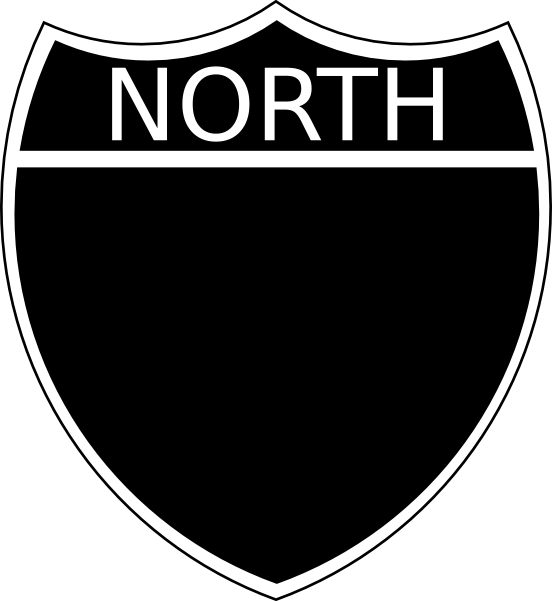 Black Shieldwith North Text PNG
