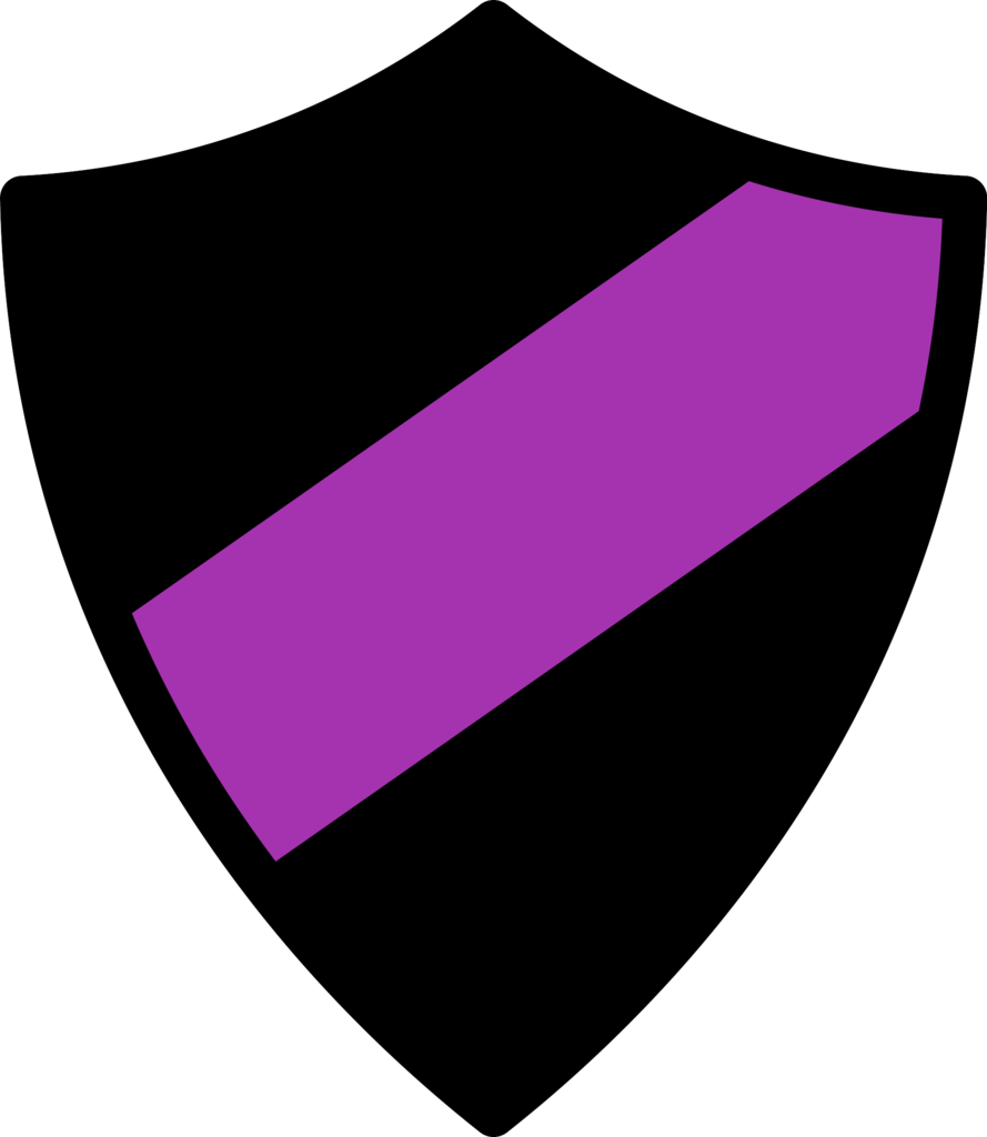 Black Shieldwith Purple Stripe Graphic PNG