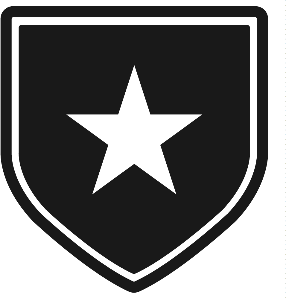 Black Shieldwith White Star Icon PNG