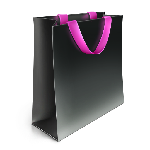 Black Shopping Bag Pink Handles PNG