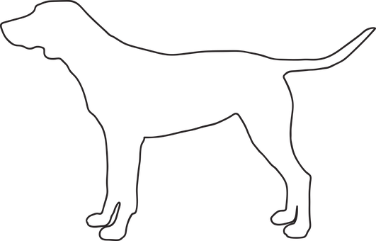 Black Silhouette Dog Standing PNG