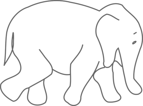 Black Silhouette Elephant PNG