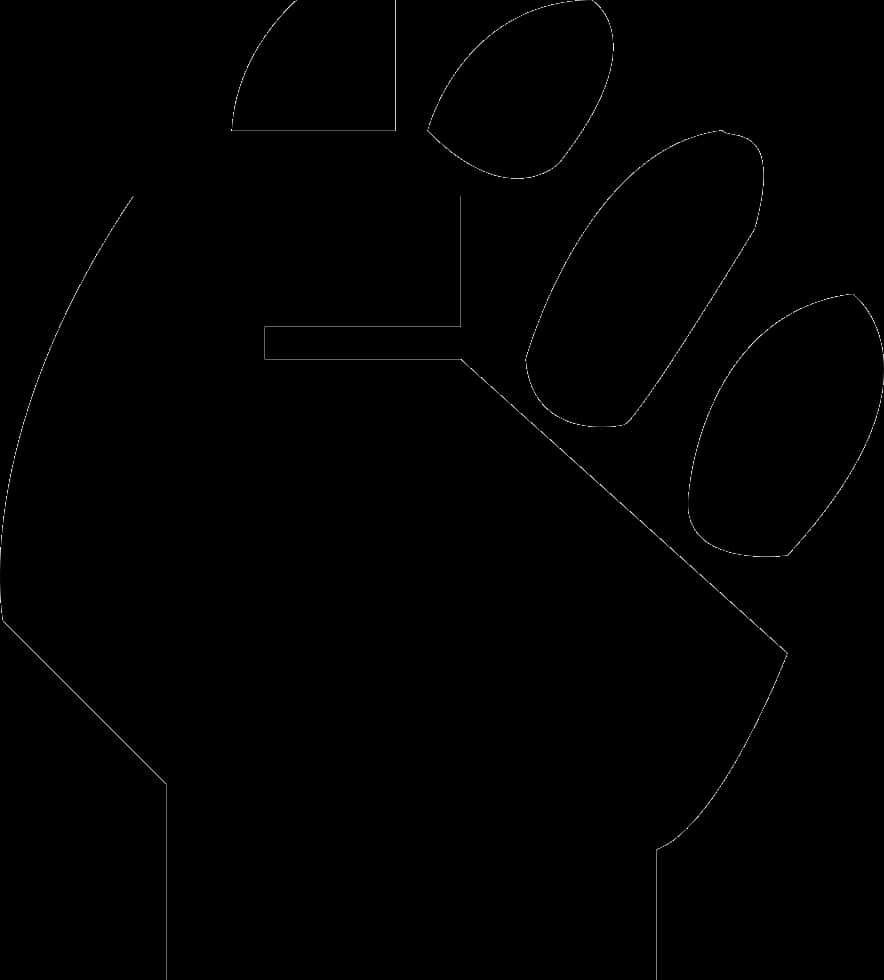 Black Silhouette Fist Graphic PNG