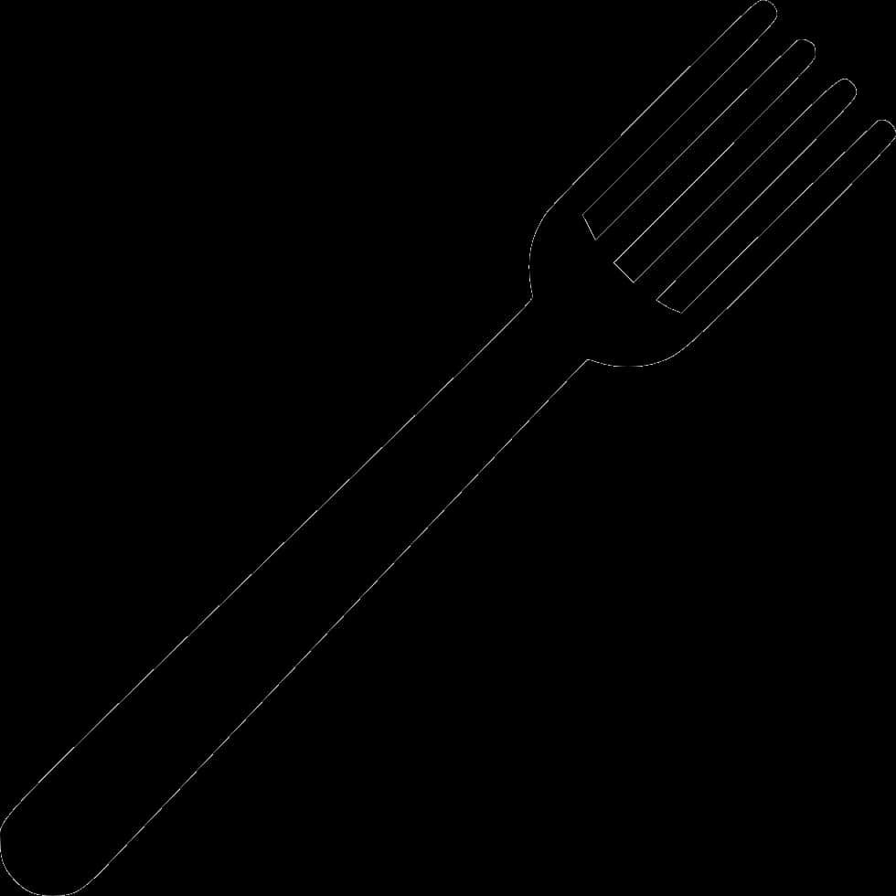 Black Silhouette Fork SVG