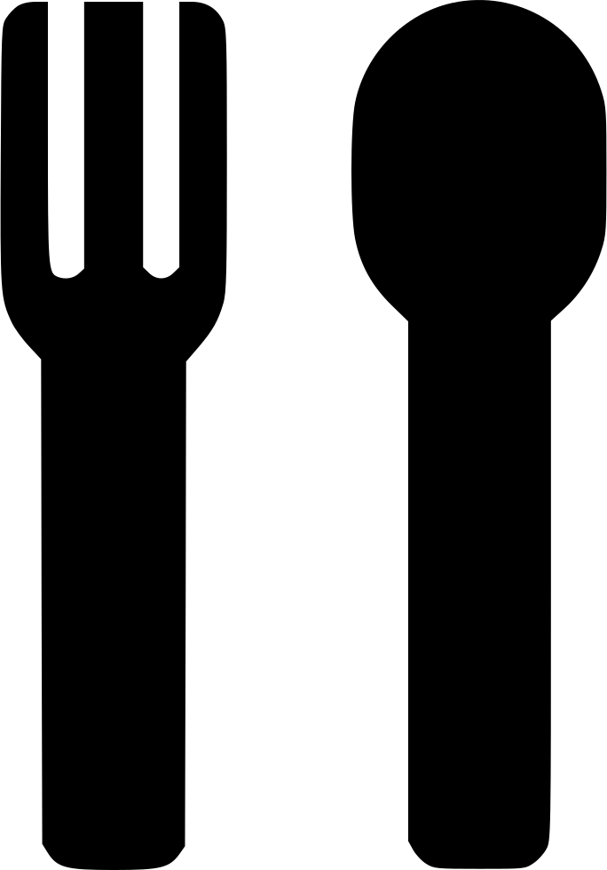 Black Silhouette Forkand Spoon PNG