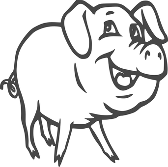 Black Silhouette Pig PNG