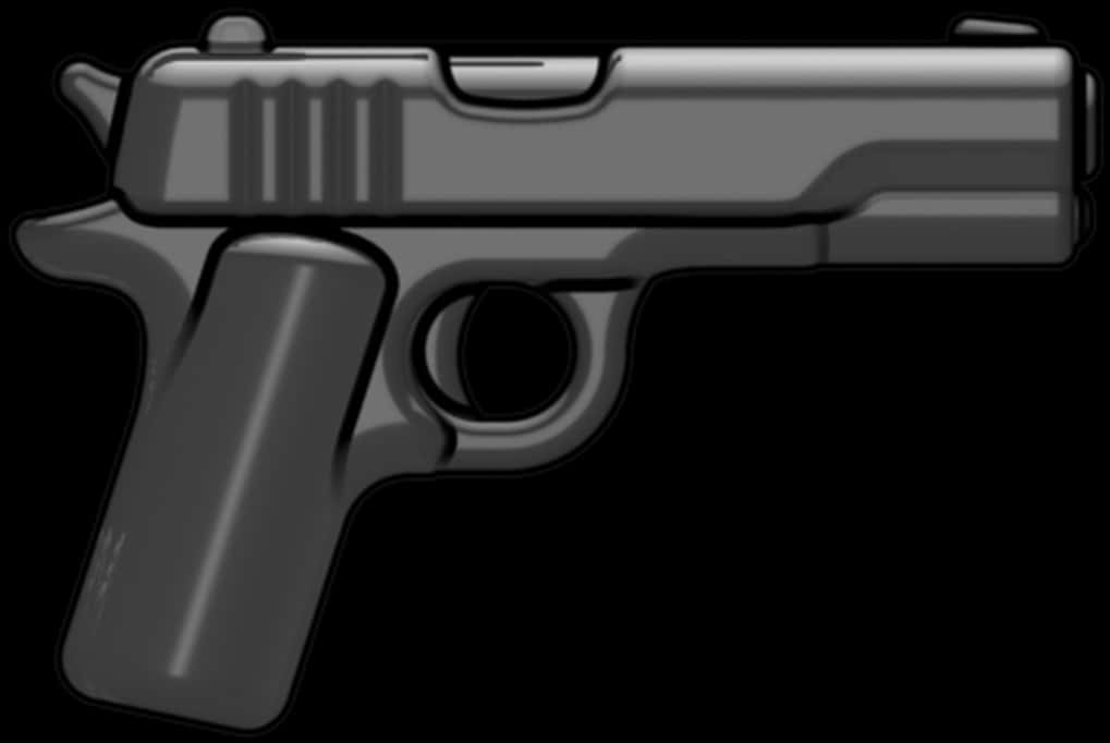 Black Silhouette Pistol PNG
