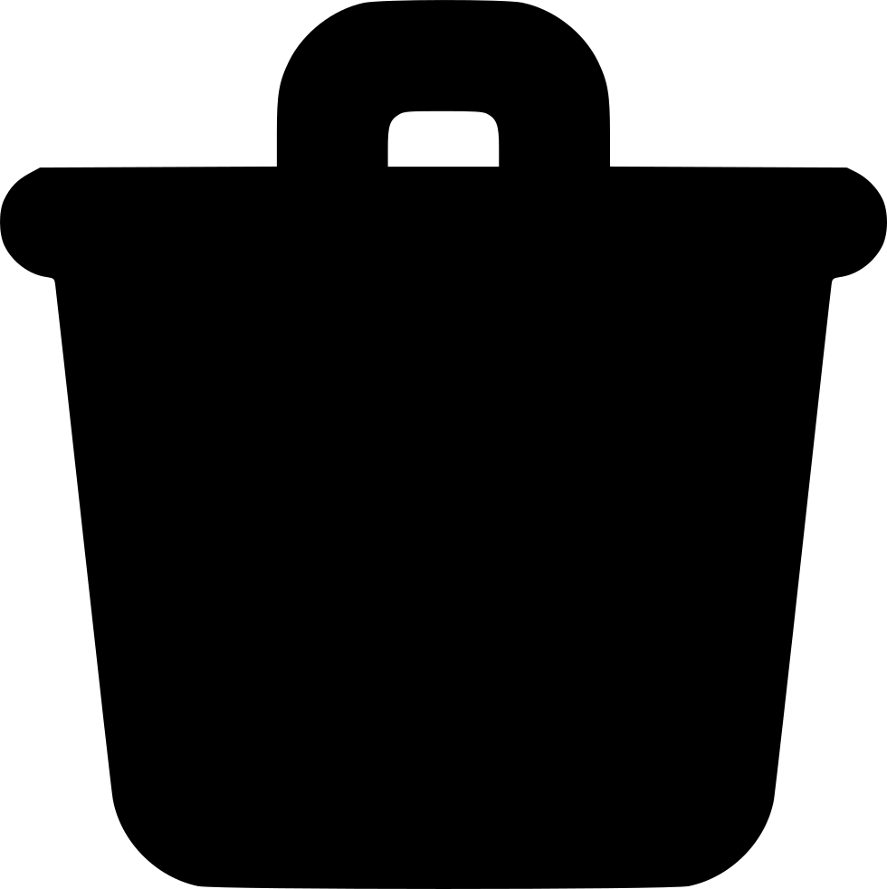 Black Silhouette Trash Bin Icon PNG