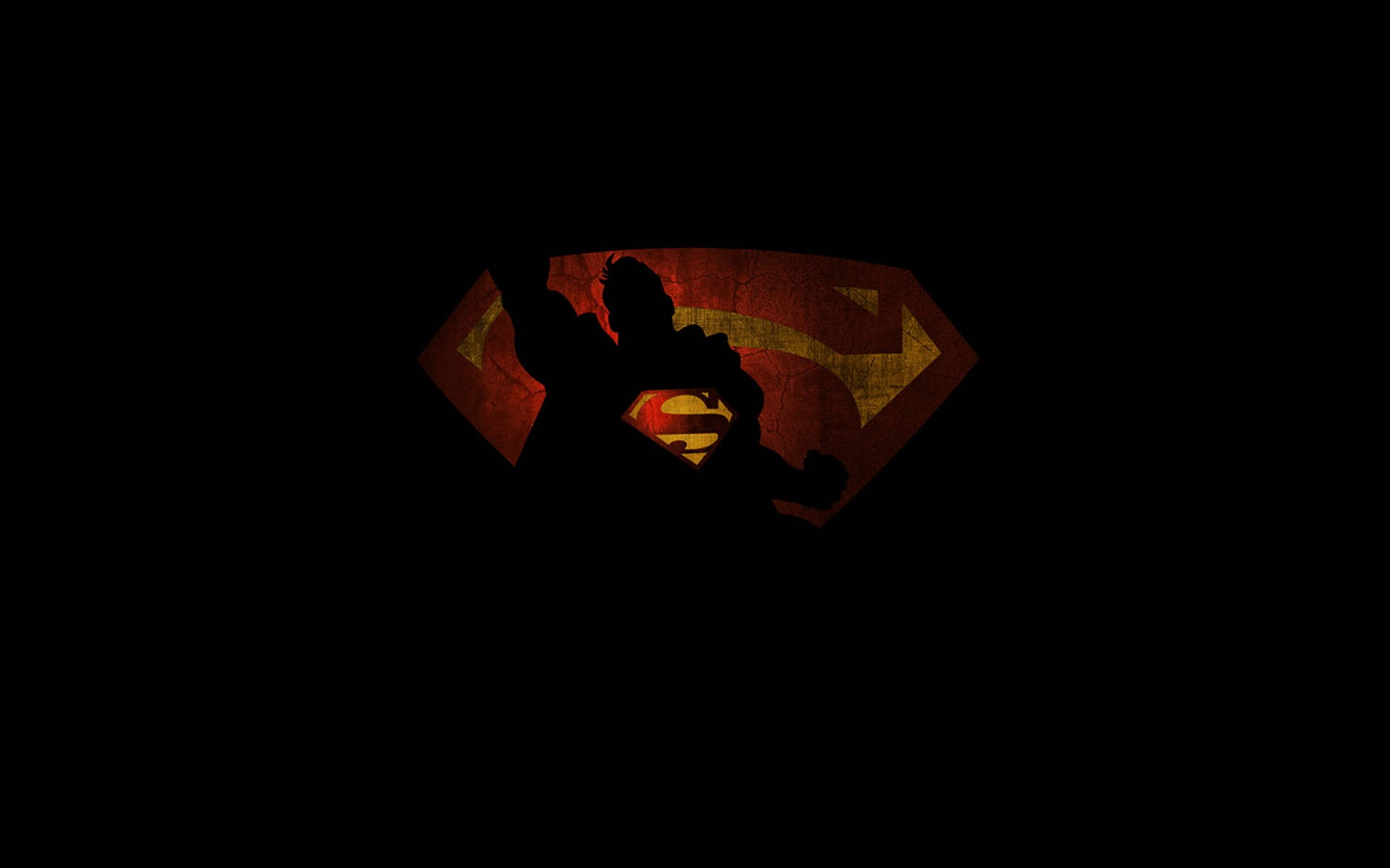 Svartsilhuett Med Supermans Logotyp Wallpaper