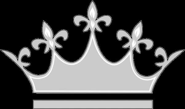 Black Silver Fleurde Lis Crown Graphic PNG