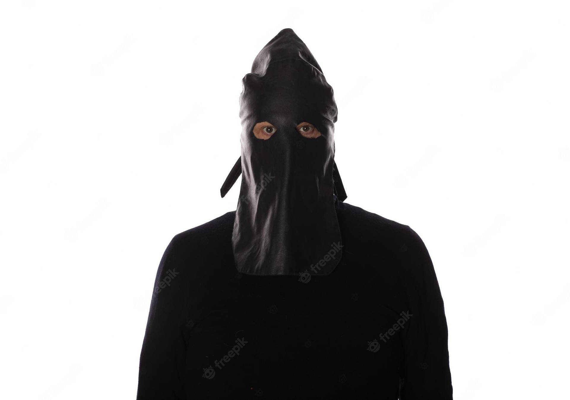En mand iført en sort lædermaske Wallpaper