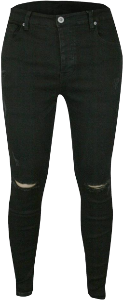 Black Skinny Jeanswith Rips PNG