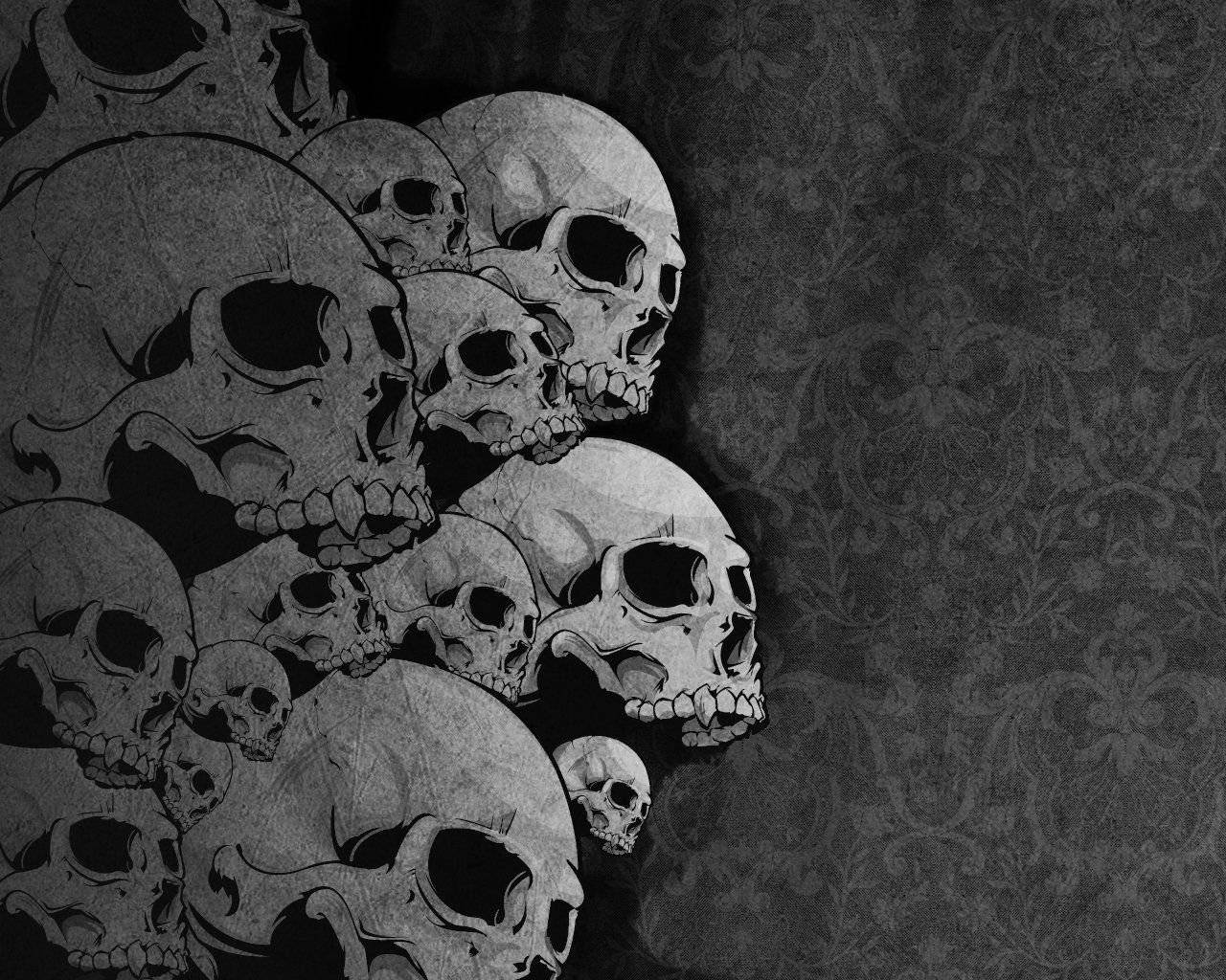 Fear The Strength Of Black Skull Wallpaper