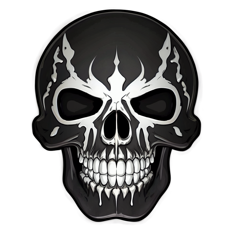 Black Skull Emblem Png 06202024 PNG