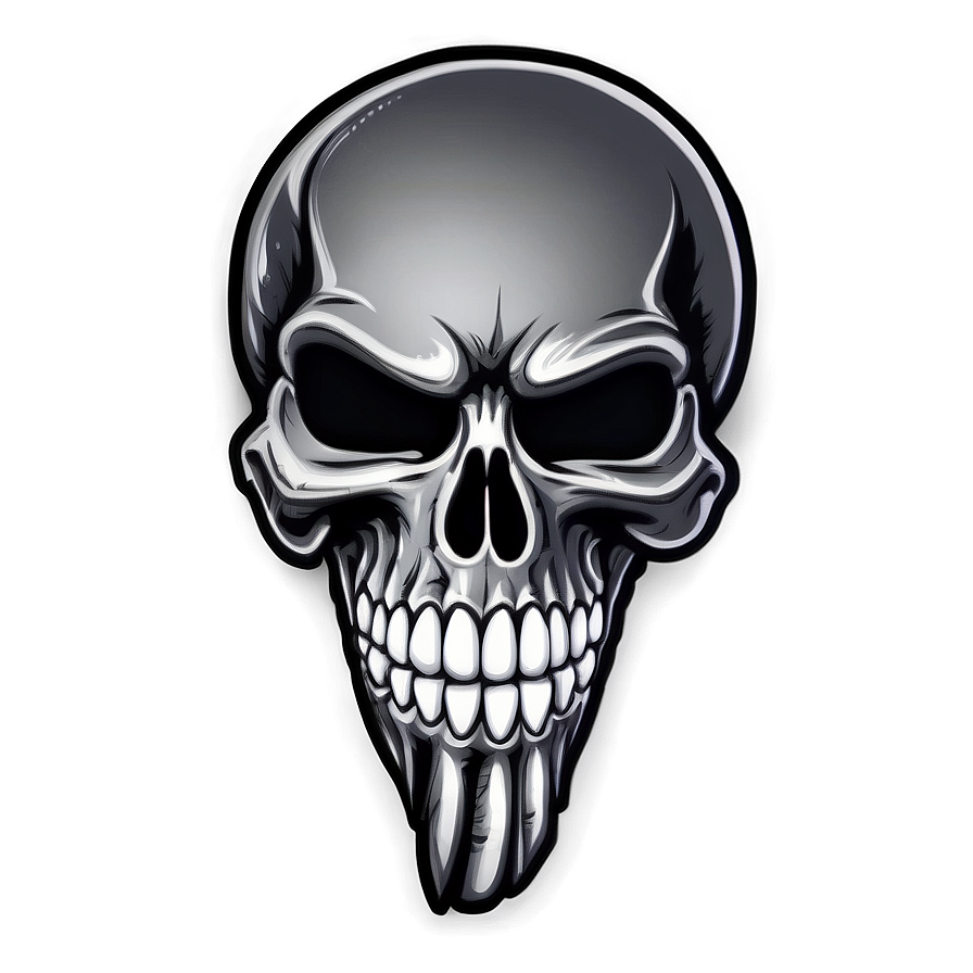 Black Skull Emblem Png 06202024 PNG