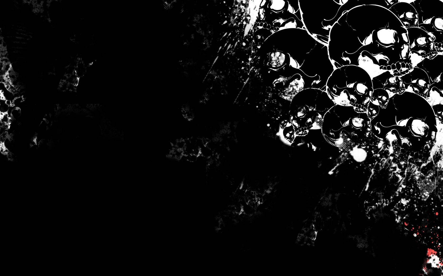 En sort kranie lavet af skræmmende men øjenfangende snoede cirkler Wallpaper