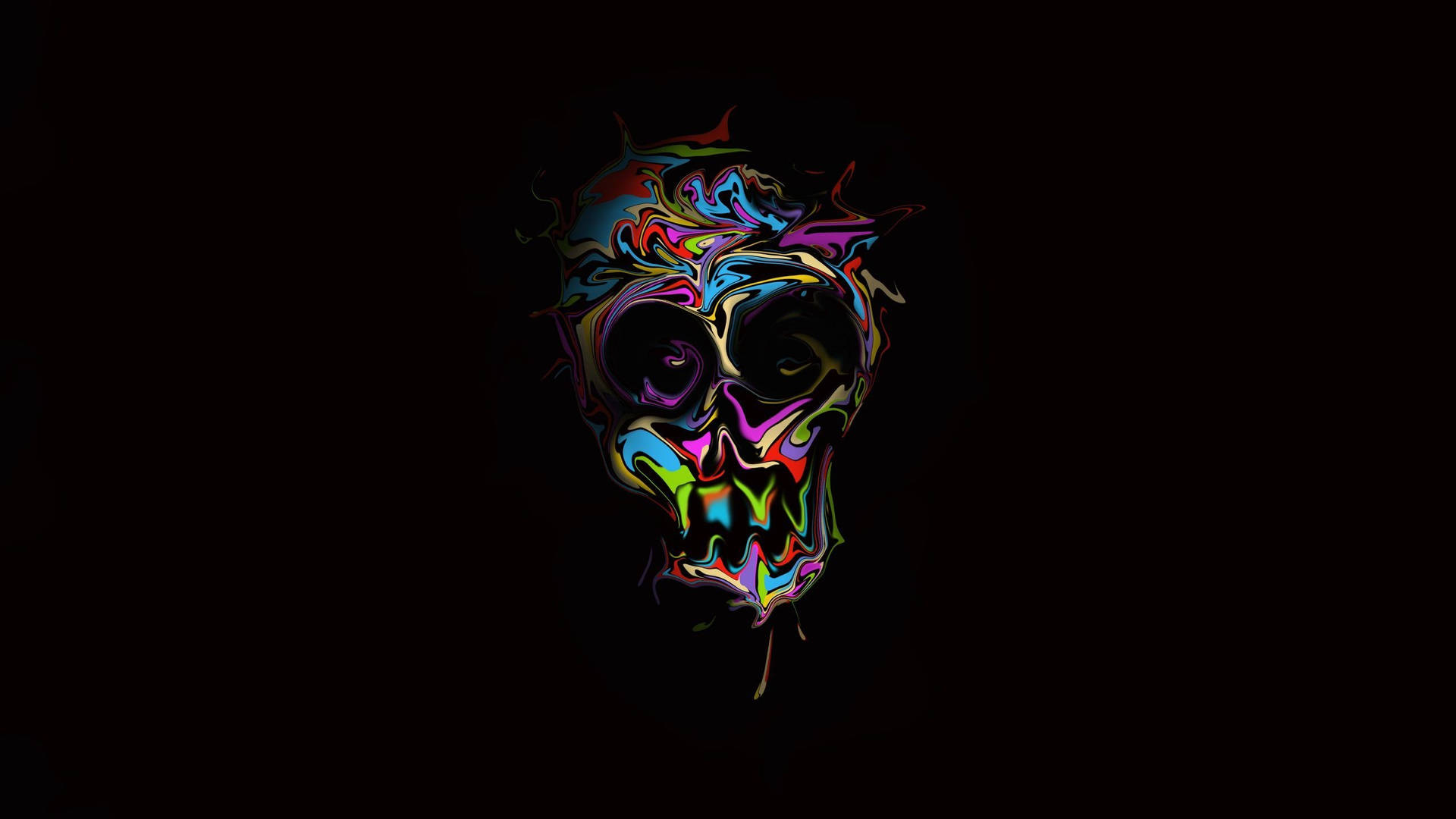 Black Skull Colorful Wallpaper