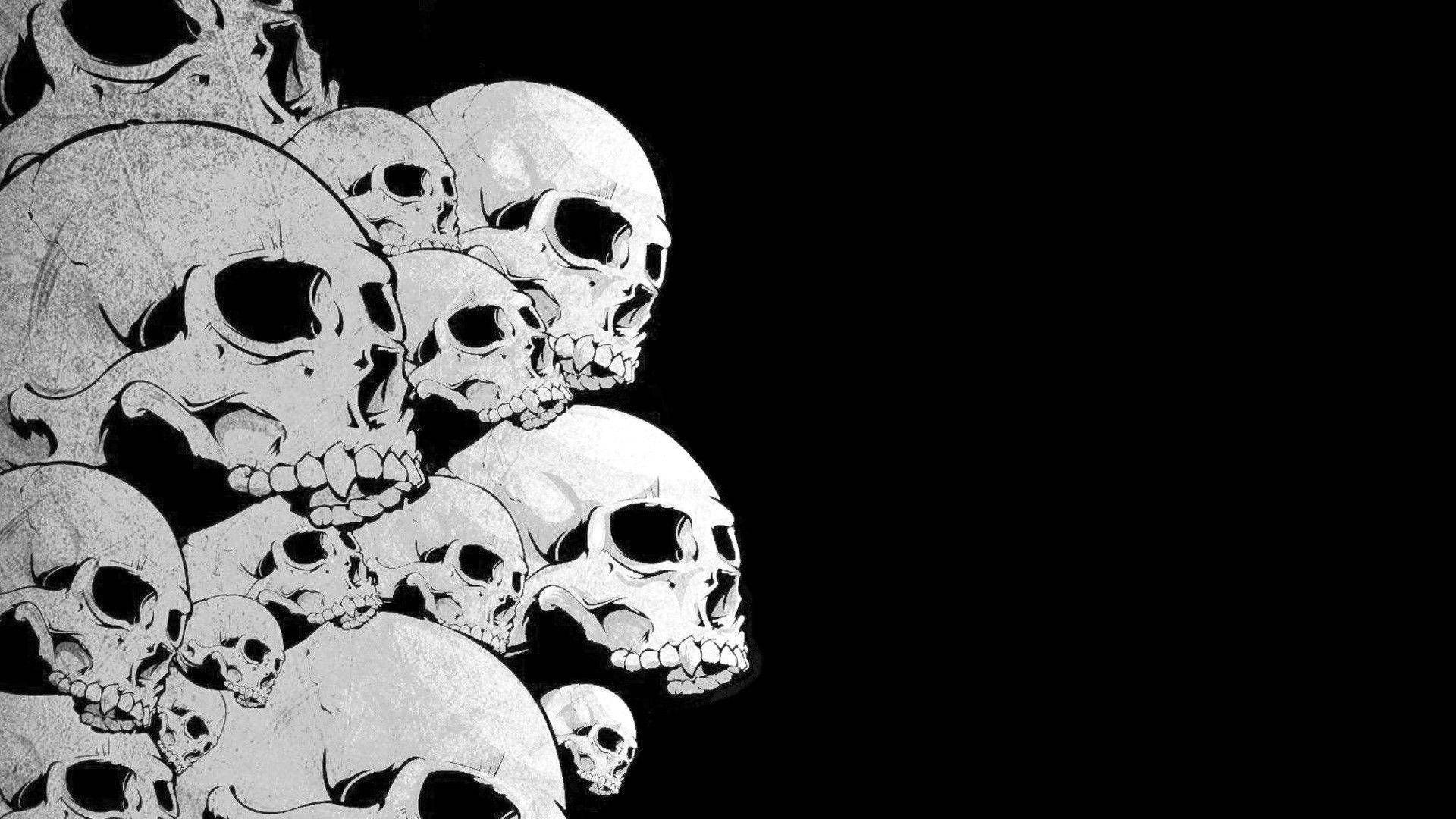 Et vovet udsagn i sort og hvid, gør Black Skull et udtryk. Wallpaper