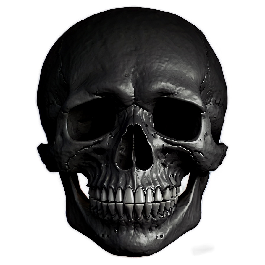 Black Skull Silhouette Png 06202024 PNG