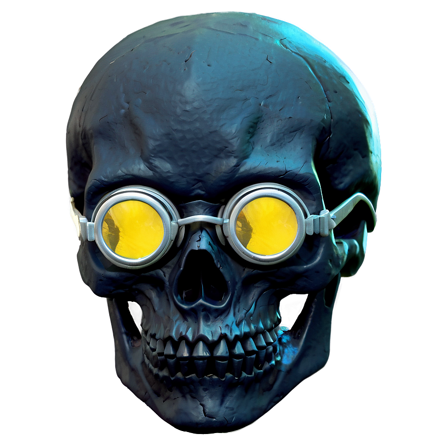 Black Skull With Goggles Png 91 PNG