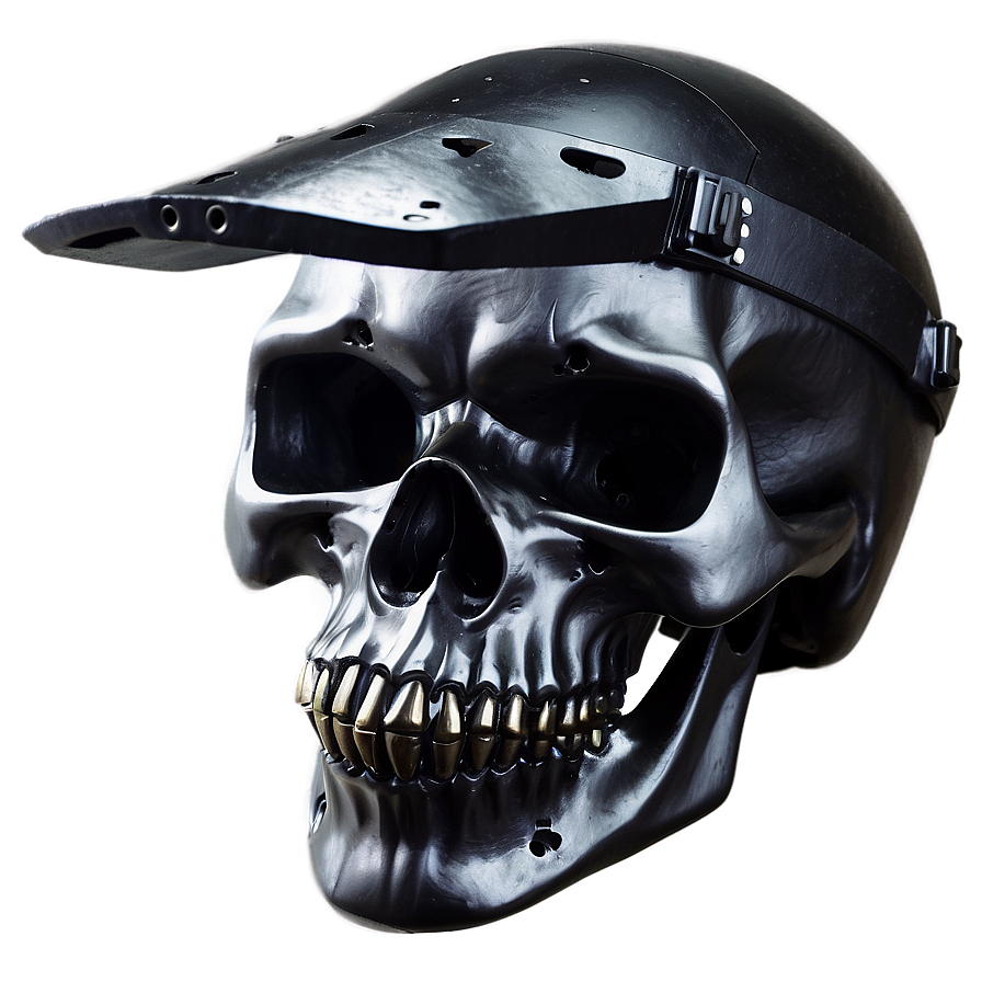 Black Skull With Helmet Png Xnm13 PNG