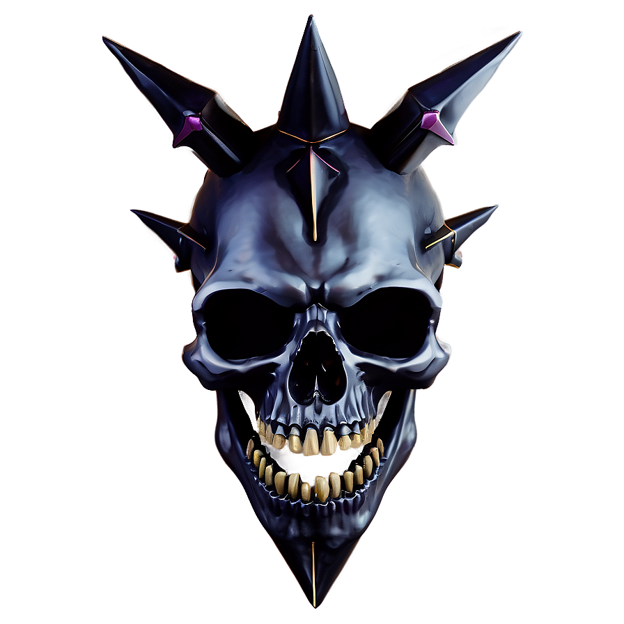 Black Skull With Spikes Png 80 PNG