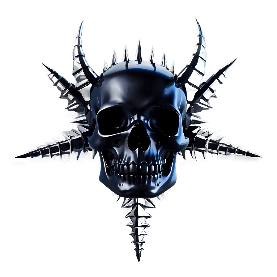 Black Skull With Spikes Png Wqx38 PNG
