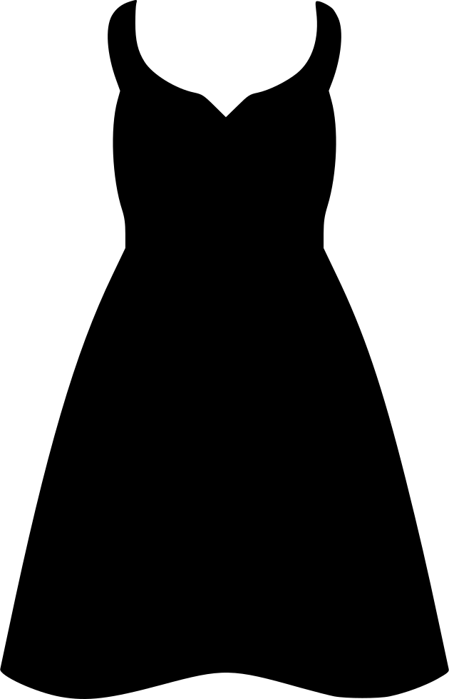 Black Sleeveless Dress Vector PNG