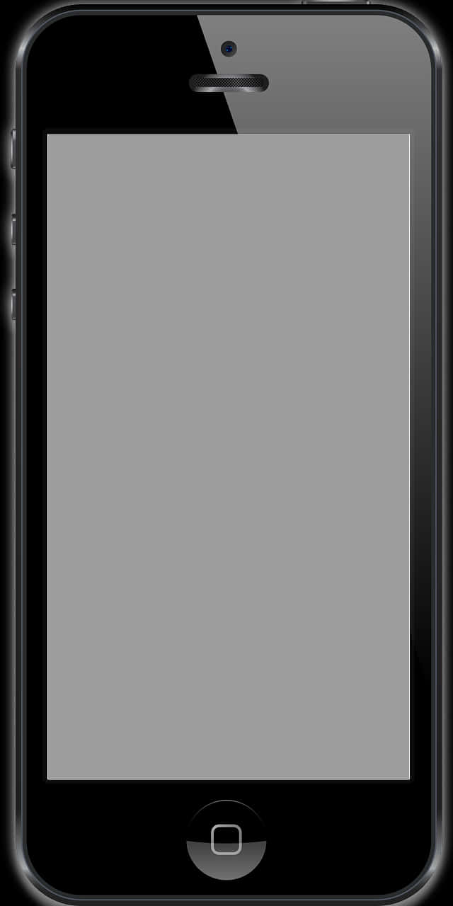 Black Smartphone Blank Screen PNG