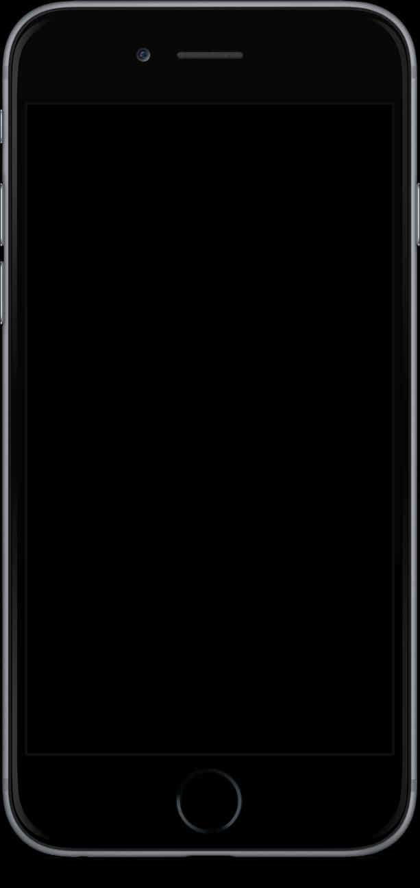 Black Smartphone Front View PNG