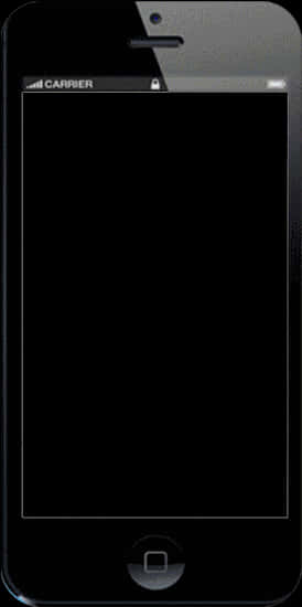 Black Smartphone Front View PNG