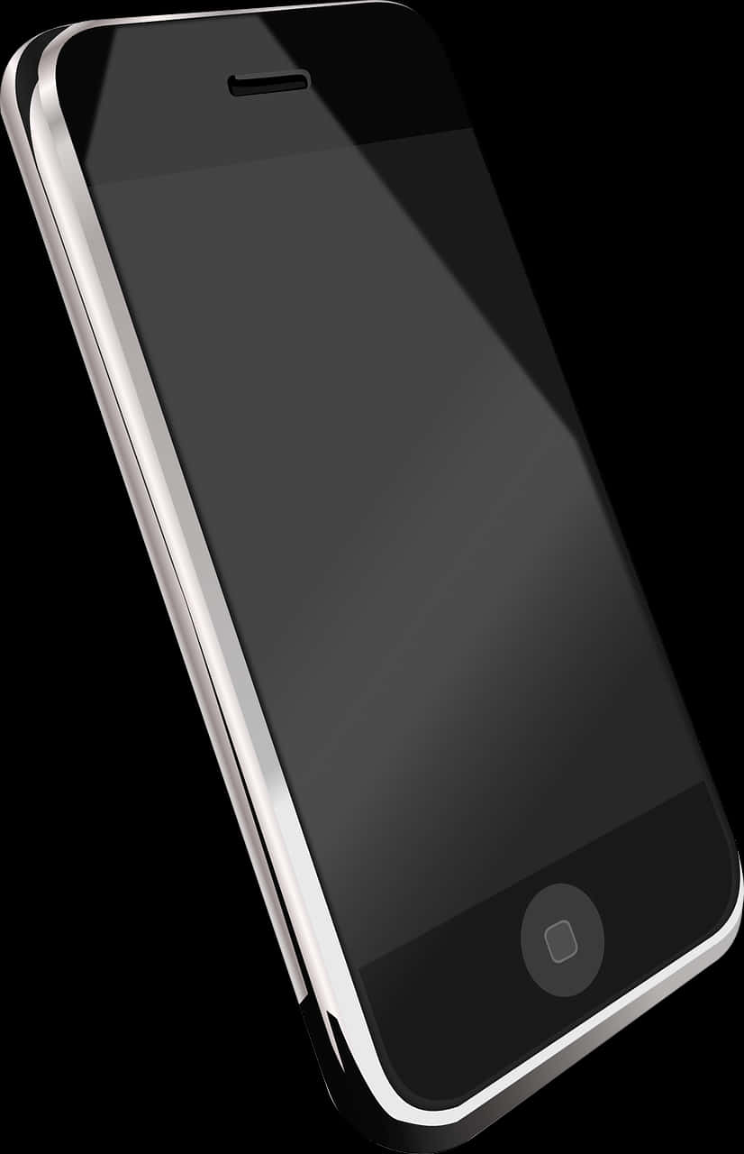 Black Smartphone Isolatedon White PNG