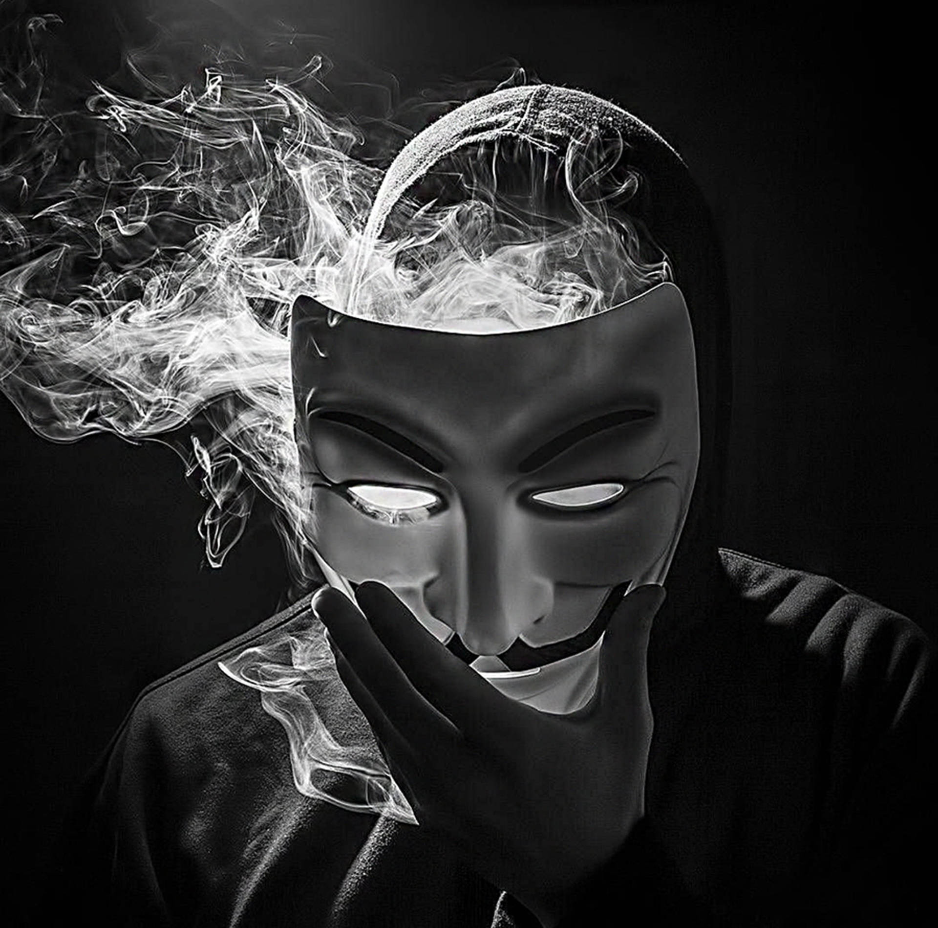 Black Smoke Hacker Mask