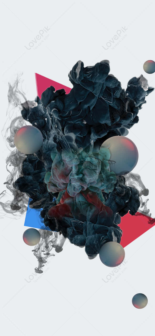 A Black And Blue Abstract Image With A Blue And Red Circle
