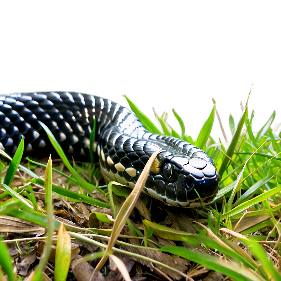 Black Snake In Grass Png 06132024 PNG