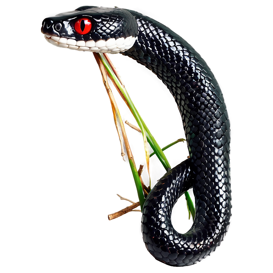 Black Snake With Red Eyes Png Rwl23 PNG