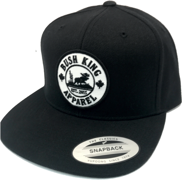 Black Snapback Hat Bush King Apparel PNG