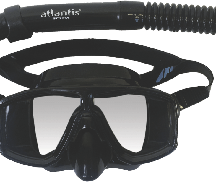 Black Snorkeling Mask Atlantis Scuba PNG
