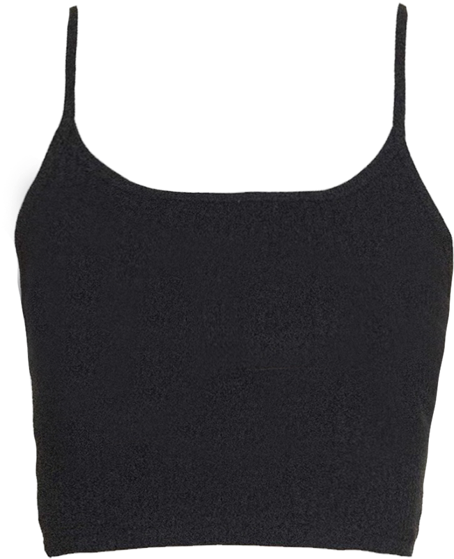 Black Spaghetti Strap Crop Top PNG