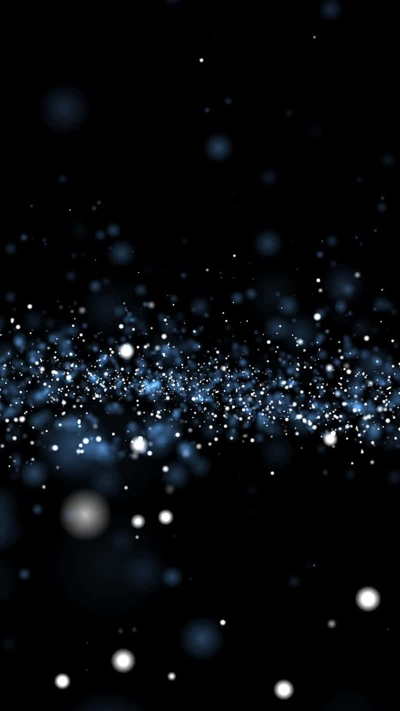 Black Sparkle Background With Blue Glitters