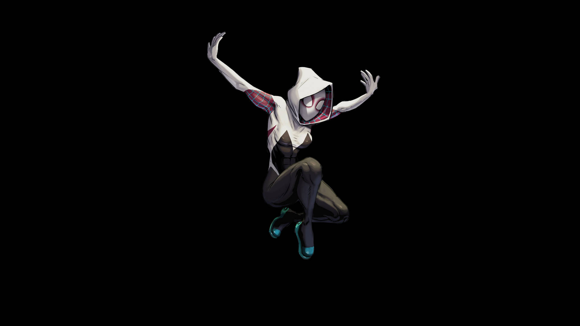 Black Spider Gwen Swings Into Action Wallpaper