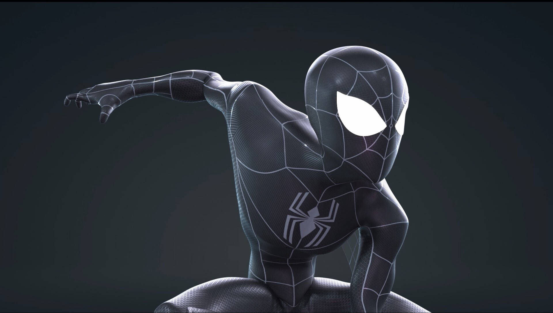 Black Spiderman 3D Model Wallpaper